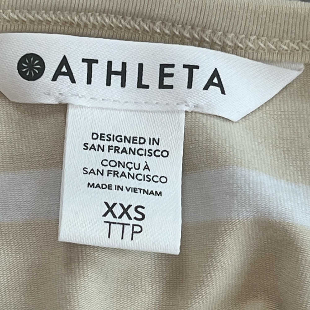 Athleta Winona Dune Striped Short  Sleeve Essential Tee Sz XXS - Picture 8 of 9